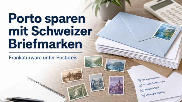 Porto sparen mit Schweizer Briefmarken unter Postpreis - Porto sparen mit Schweizer Briefmarken | Frankaturware kaufen