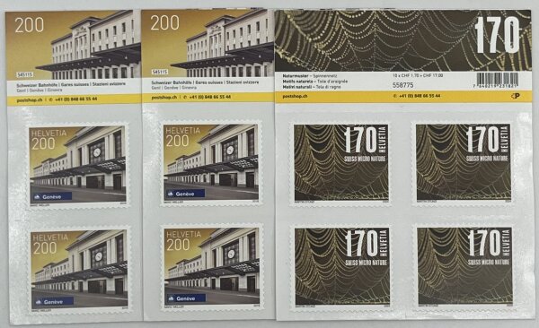 10 Briefmarken Satz à CHF 5.70 selbstklebend