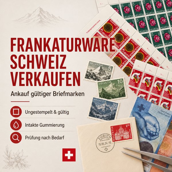 Ankauf von Frankatur Briefmarken Schweiz