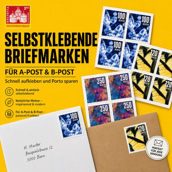 Selbstklebende Schweizer Briefmarken für A-Post und B-Post kaufen